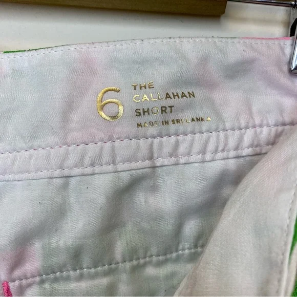 LILLY PULITZER Callahan Pineapple Print Shorts 5” Pink Pout Flamenco Green Sz 6 - Picture 6 of 13